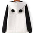 Women's Cotton Hoodie - Color Block Black & White White M / Fall / Winter - menochic